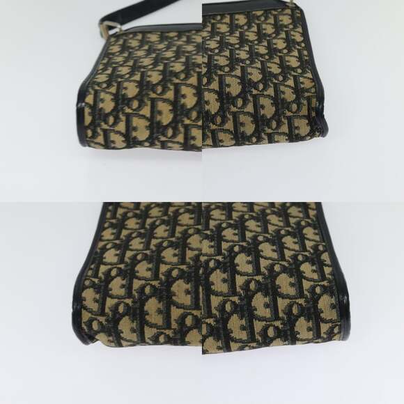 DIOR Trotter Canvas Shoulder Bag Navy Gold - Picture 10 of 11